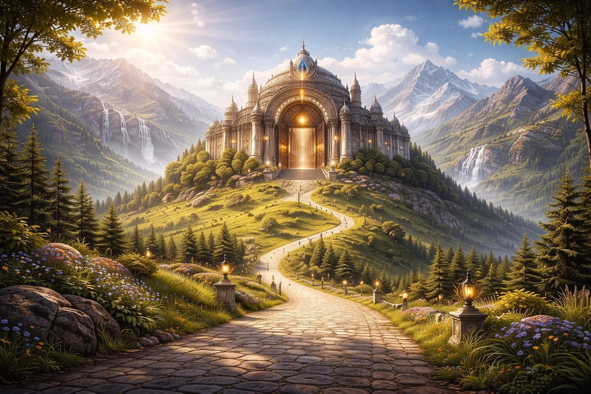 The illuminated halls of the Aelorian Archives
