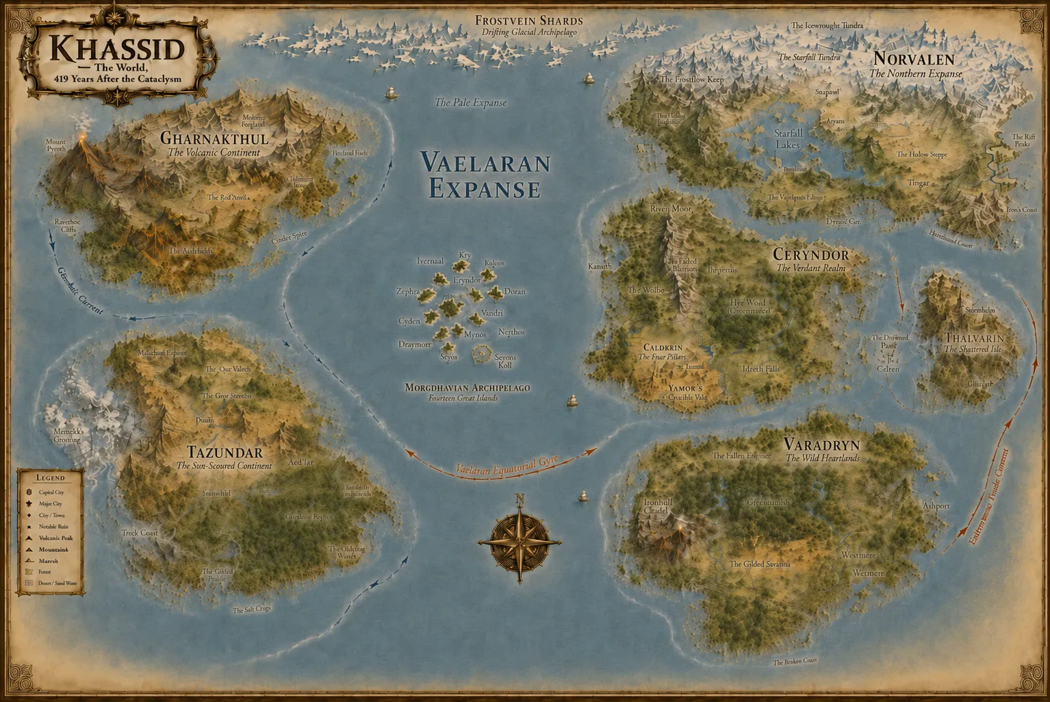 Map of the known lands and islands of Khassid