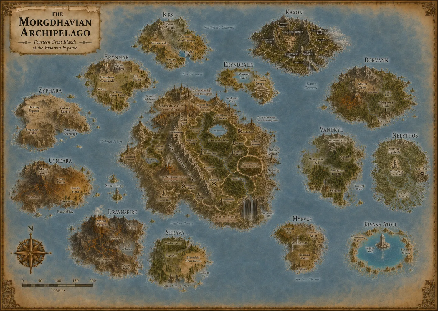 Map of the Morgdhavian Archipelago